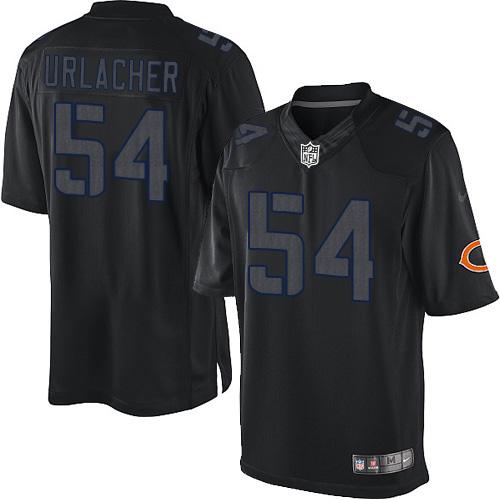 Men's Elite Brian Urlacher Nike Jersey Black - #54 Impact NFL Chicago Bears